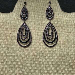Purple Drop Earrings